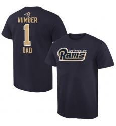 NFL Men's Los Angeles Rams Pro Line Navy Number 1 Dad T-Shirt