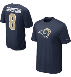 Nike Los Angeles Rams #8 Sam Bradford Name & Number NFL T-Shirt - Navy Blue