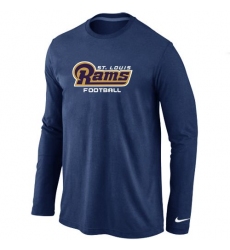 Nike Los Angeles Rams Authentic Font Long Sleeve NFL T-Shirt - Dark Blue