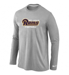 Nike Los Angeles Rams Authentic Font Long Sleeve NFL T-Shirt - Grey