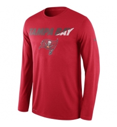 NFL Men's Tampa Bay Buccaneers Nike Red Legend Staff Practice Long Sleeve Performance T-Shirt