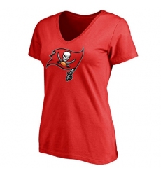 NFL Women's Tampa Bay Buccaneers Pro Line Red Primary Team Logo Slim Fit T-Shirt