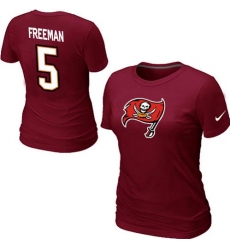 Nike Tampa Bay Buccaneers #5 Josh Freeman Name & Number Women's NFL T-Shirt - Red