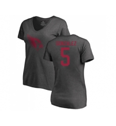 Football Women's Arizona Cardinals #5 Zane Gonzalez Ash One Color T-Shirt