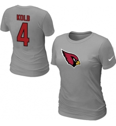 Nike Arizona Cardinals #4 Kevin Kolb Name & Number Women's NFL T-Shirt Grey