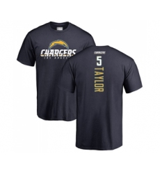 Football Los Angeles Chargers #5 Tyrod Taylor Navy Blue Backer T-Shirt