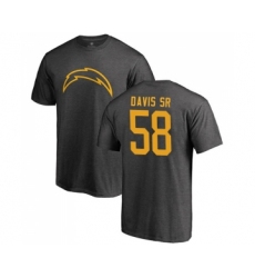 Football Los Angeles Chargers #58 Thomas Davis Sr Ash One Color T-Shirt