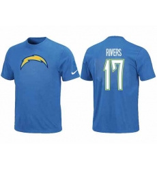 Nike Los Angeles Chargers #17 Philip Rivers Name & Number NFL T-Shirt - Light Blue