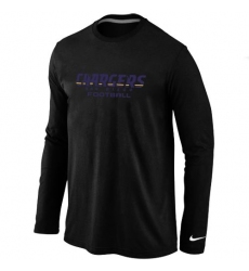 Nike Los Angeles Chargers Authentic Font Long Sleeve NFL T-Shirt - Black