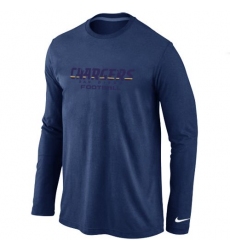 Nike Los Angeles Chargers Authentic Font Long Sleeve NFL T-Shirt - Dark Blue