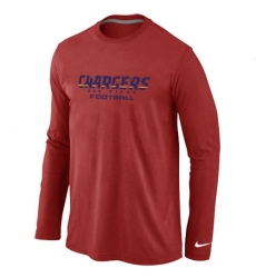 Nike Los Angeles Chargers Authentic Font Long Sleeve NFL T-Shirt - Red