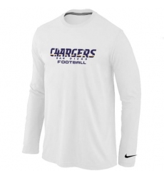 Nike Los Angeles Chargers Authentic Font Long Sleeve NFL T-Shirt - White