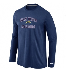 Nike Los Angeles Chargers Heart & Soul Long Sleeve NFL T-Shirt - Dark Blue