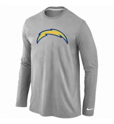 Nike Los Angeles Chargers Team Logo Long Sleeve NFL T-Shirt - Grey