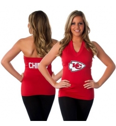 All Sport Couture Kansas City Chiefs Women's Blown Cover Halter Top - Red