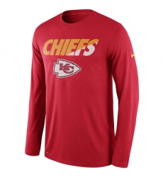 NFL Men's Kansas City Chiefs Nike Red Legend Staff Practice Long Sleeve Performance T-Shirt