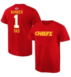 NFL Men's Kansas City Chiefs Pro Line Red Number 1 Dad T-Shirt