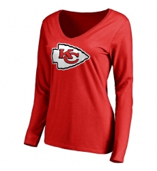 NFL Women's Kansas City Chiefs Pro Line Red Primary Team Logo Slim Fit Long Sleeve T-Shirt