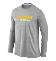 Nike Kansas City Chiefs Authentic Font Long Sleeve NFL T-Shirt - Grey