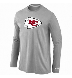 Nike Kansas City Chiefs Team Logo Long Sleeve NFL T-Shirt - Grey