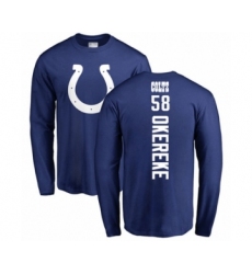 Football Indianapolis Colts #58 Bobby Okereke Royal Blue Backer Long Sleeve T-Shirt