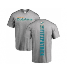 Football Miami Dolphins #14 Ryan Fitzpatrick Ash Backer T-Shirt