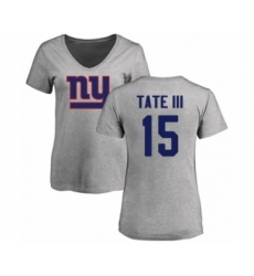 Football Women's New York Giants #15 Golden Tate III Ash Name & Number Logo T-Shirt