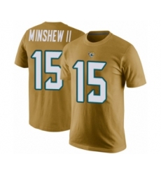 Football Men's Jacksonville Jaguars #15 Gardner Minshew II Gold Rush Pride Name & Number T-Shirt