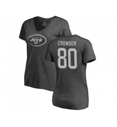 Football Women's New York Jets #80 Jamison Crowder Ash One Color T-Shirt