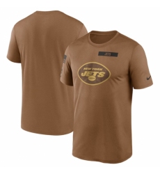 Men's New York Jets 2023 Brown Salute To Service Legend Performance T Shirt