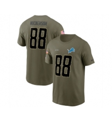 Men's Detroit Lions #88 T.J. Hockenson 2022 Olive Salute to Service T-Shirt