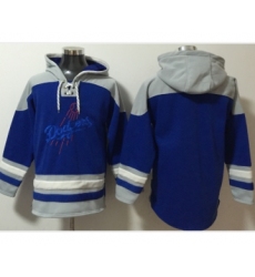 Men's Los Angeles Dodgers Blank Blue Ageless Must Have Lace Up Pullover Hoodie