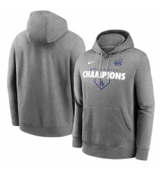 Men's Los Angeles Dodgers Heather Charcoal 2024 World Series Champions Pullover Hoodie