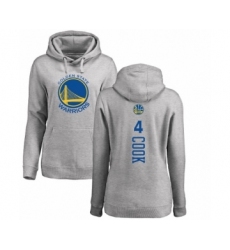 NBA Women's Nike Golden State Warriors #4 Quinn Cook Ash Backer Pullover Hoodie