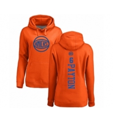 Basketball Women's New York Knicks #6 Elfrid Payton Orange One Color Backer Pullover Hoodie