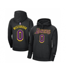 Men's Los Angeles Lakers #0 Russell Westbrook 2021 Black Pullover Basketball Hoodie
