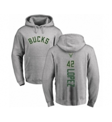 Basketball Milwaukee Bucks #42 Robin Lopez Ash Backer Pullover Hoodie