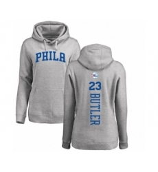 NBA Women's Nike Philadelphia 76ers #23 Jimmy Butler Ash Backer Pullover Hoodie