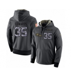 Football Men's Baltimore Ravens #35 Gus Edwards Stitched Black Anthracite Salute to Service Player Performance Hoodie