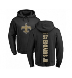 Football New Orleans Saints #97 Mario Edwards Jr Black Backer Pullover Hoodie