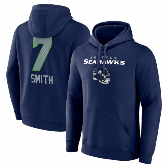 Men's Seattle Seahawks #7 Geno Smith Navy Team Wordmark Player Name ...