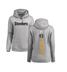 Football Women's Pittsburgh Steelers #93 Dan McCullers Ash Backer Pullover Hoodie