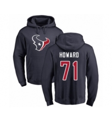 Football Houston Texans #71 Tytus Howard Navy Blue Name & Number Logo Pullover Hoodie