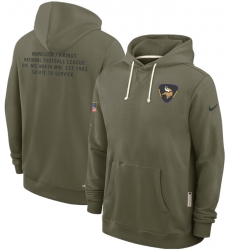 Men's Minnesota Vikings Olive 2025 Salute to Service Pullover Hoodie