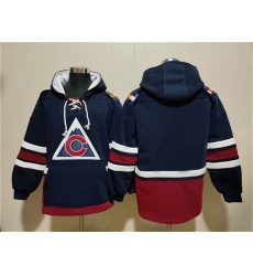 Men's Colorado Avalanche Blank Navy All Stitched Sweatshirt Hoodie