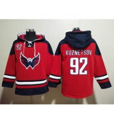 Men's Washington Capitals #92 Evgeny Kuznetsov Red Ageless Must Have Lace Up Pullover Hoodie