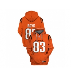 Men's Cincinnati Bengals #85 Tee Higgins 2021 Orange Pullover Football Hoodie