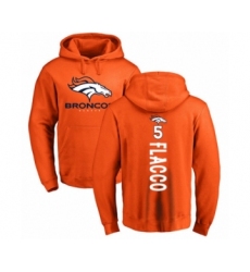 Football Denver Broncos #5 Joe Flacco Orange Backer Pullover Hoodie