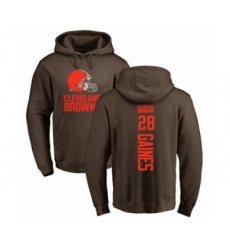Football Cleveland Browns #28 Phillip Gaines Brown Backer Pullover Hoodie