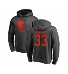 Football Cleveland Browns #33 Sheldrick Redwine Ash One Color Pullover Hoodie
